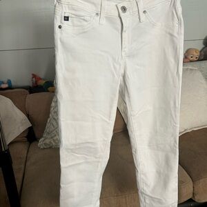 AG Adriano Goldschmied Off-White Stilt Crop Jeans